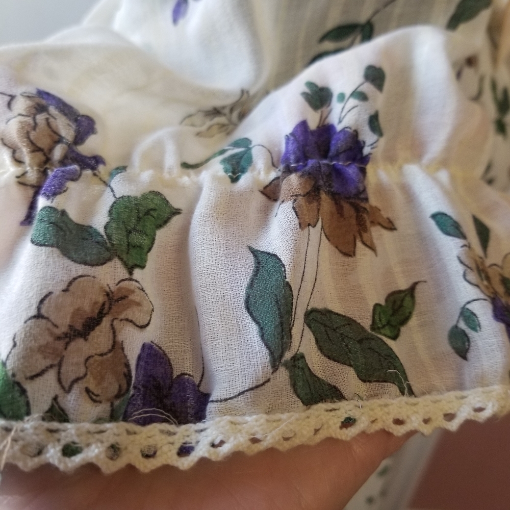 Vintage 70s Cottagecore Puff Sleeve Boho Floral Maxi Dress. S/M - Picture 8 of 11
